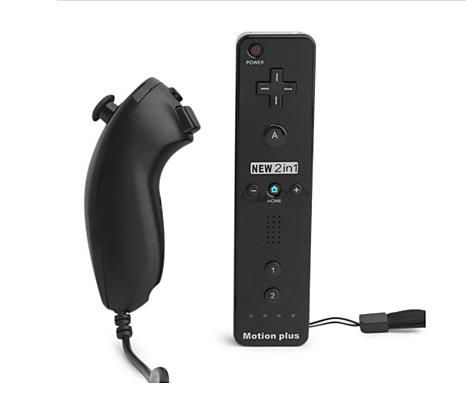 Controle Remoto + Nunchuk 2-em-1 para Wii; Várias cores